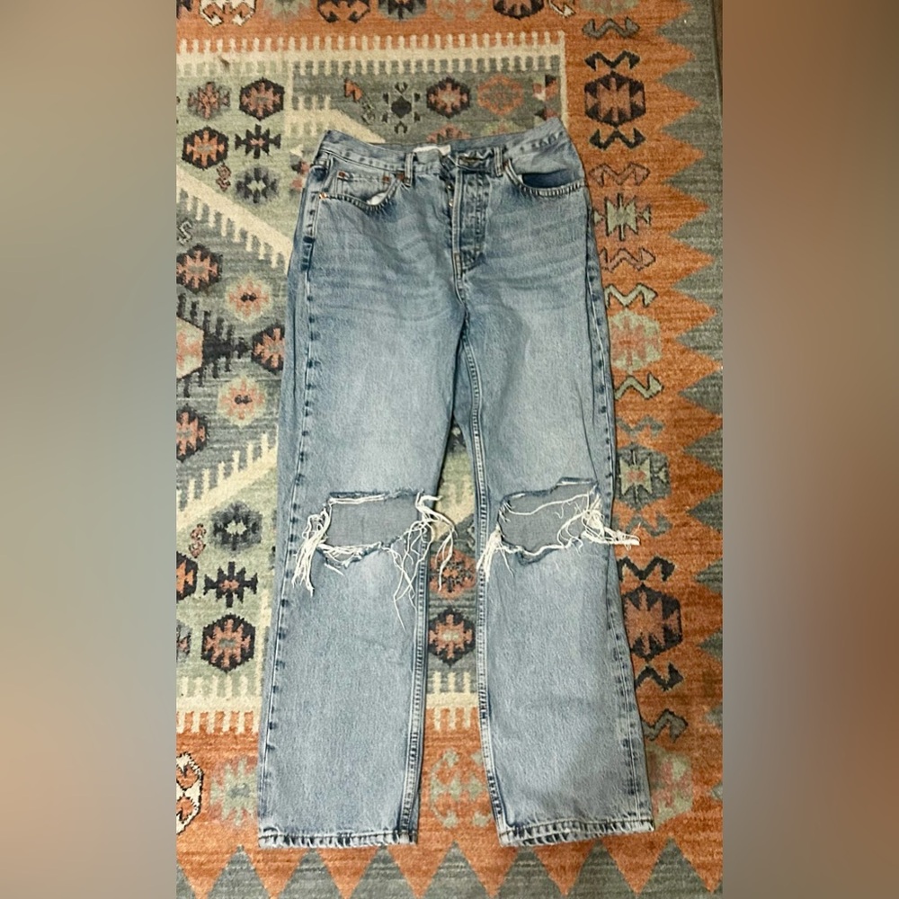 Top shop High-waisted ripped jeans
